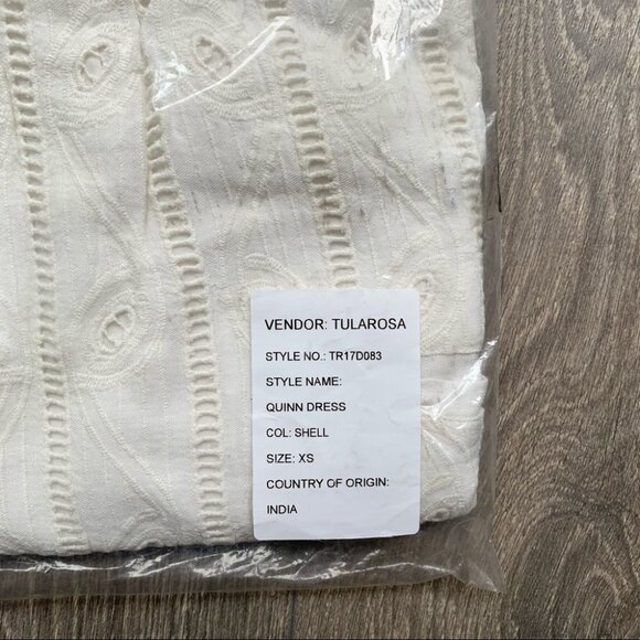 Tularosa Revolve Quinn Mini Dress Off The Shoulder Embroidered Eyelet Size XS - Picture 5 of 16